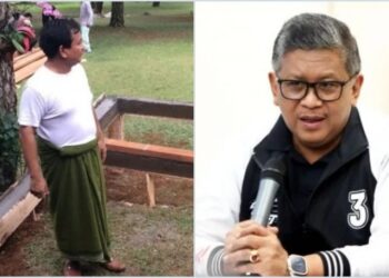 Sekretaris Jenderal DPP PDIP, Hasto Kristiyanto (kanan), Calon Presiden Nomor urut 02, Prabowo Subianto. FOTO/Kolase. Ⓒ Hak cipta foto di atas dikembalikan sesungguhnya kepada pemilik foto