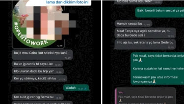 Ditawari Kerja Jadi Sekretaris, Perempuan Ini Malah Jadi Korban Pelecehan, Chat Interviewer Tak Senonoh: Kriteria Seksi Agak Sulit Mencarinya Bu
