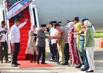 Kapolda Aceh bersama Forkopimda Sambut Kedatangan Wapres Ma’ruf Amin