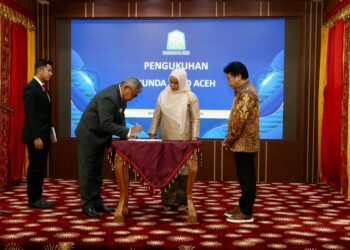 Pj Gubernur Kukuhkan Mellani sebagai Bunda PAUD Aceh
