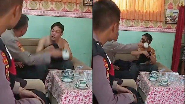 Viral Polisi Siram Kopi ke Wajah Pria Diduga Predator Anak di Serang, Siswi SD Nyaris Jadi Korban