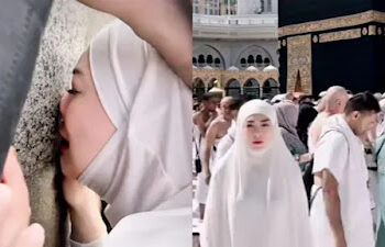 Mualaf, Celine Evangelista Nangis Cium Ka'bah: Aku Bersaksi Bahwa Tidak Ada Tuhan Selain Allah