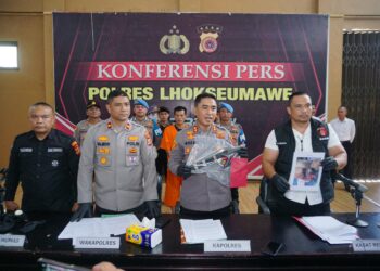 Seorang pria berinisial BB (42), warga Dusun Jabal Antara, Desa Alue Dua, Kecamatan Nisam Antara, Kabupaten Aceh Utara, diamankan oleh pihak kepolisian karena diduga melakukan tindak pidana penganiayaan terhadap seorang warga bernama Alek (47), asal Desa Sei Glugur, Kecamatan Pancur Batu. FOTO/Dok. Polres Lhokseumawe. Ⓒ Hak cipta foto di atas dikembalikan sesungguhnya kepada pemilik foto