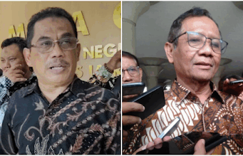 Mantan Menteri Koordinator Bidang Politik Hukum dan Keamanan (Menkopolhukam), Mahfud MD, akan dilaporkan ke polisi, oleh Ketua Tim Tolak Ijazah Palsu Usaha Gakpunya Malu (TIPU UGM), Muhammad Taufiq. FOTO/Kolase. Ⓒ Hak cipta foto di atas dikembalikan sesungguhnya kepada pemilik foto