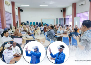 Sejumlah dosen dan tenaga kependidikan di Lingkungan Fakultas Tarbiyah dan Keguruan (FTK) UIN Ar-Raniry Banda Aceh mengikuti workshop Virtual Reality (VR), Senin (22/7/2025). FOTO/Dok. UIN Ar-Raniry. Ⓒ Hak cipta foto di atas dikembalikan sesungguhnya kepada pemilik foto