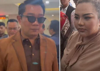 Ridwan Kamil dan Lisa Mariana Tes DNA di Bareskrim Polri dengan Baju Warna Senada, Netizen Kepo