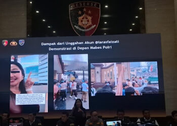 Direktorat Tindak Pidana Siber (Dittipidsiber) Bareskrim Polri menangkap wanita bernama Laras Faizati yang diduga menghasut massa untuk membakar Gedung Mabes Polri melalui akun media sosial Instagram saat aksi unjuk rasa akhir Agustus 2025 lalu. FOTO/Tangkapan Layar. Ⓒ Hak cipta foto di atas dikembalikan sesungguhnya kepada pemilik foto