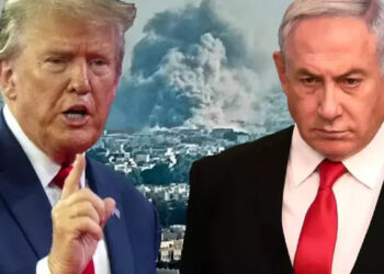 Presiden AS Donald Trump (kiri), Perdana Menteri Negara Teroris Israel Benjamin Monyetanyahu. FOTO/Kolase. Ⓒ Hak cipta foto di atas dikembalikan sesungguhnya kepada pemilik foto