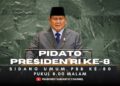 Pidato Presiden RI, Prabowo Subianto ke-8 di Sidang Umum PBB ke-80. FOTO/Youtube. Ⓒ Hak cipta foto di atas dikembalikan sesungguhnya kepada pemilik foto