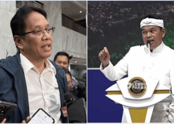 Menteri Keuangan Purbaya Yudhi Sadewa menjawab tantangan Gubernur Jawa Barat Dedi Mulyadi. FOTO/Kolase. Ⓒ Hak cipta foto di atas dikembalikan sesungguhnya kepada pemilik foto