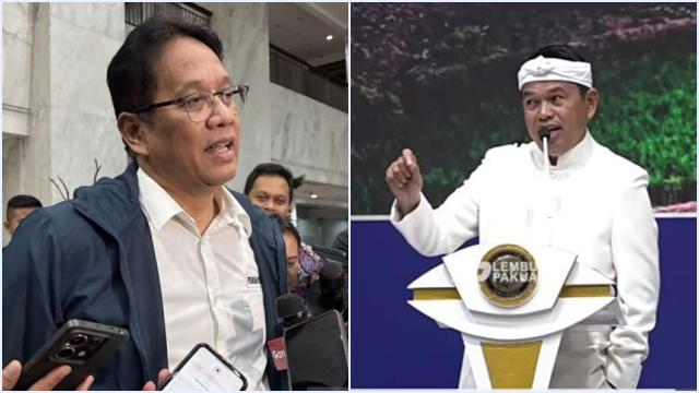 Menteri Keuangan Purbaya Yudhi Sadewa menjawab tantangan Gubernur Jawa Barat Dedi Mulyadi. FOTO/Kolase. Ⓒ Hak cipta foto di atas dikembalikan sesungguhnya kepada pemilik foto