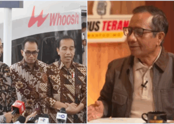 Mantan Menko Polhukam Mahfud MD kembali bikin publik tercengang. Dalam tayangan di kanal YouTube Mahfud MD Official, ia menyoroti dugaan markup besar-besaran dalam proyek kereta cepat Whoosh. FOTO/Kolase. Ⓒ Hak cipta foto di atas dikembalikan sesungguhnya kepada pemilik foto