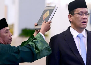 Purbaya Yudhi Sadewa saat disumpah dan dilantik sebagai Menteri Keuangan (Menkeu) pada Kabinet Merah Putih Presiden Prabowo Subianto. FOTO/Net. Ⓒ Hak cipta foto di atas dikembalikan sesungguhnya kepada pemilik foto