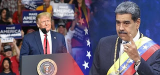 Presiden Venezuela Nicolas Maduro mengirim pesan langsung ke rakyat Amerika Serikat dengan mengatakan, "Kalian mau ada Gaza baru di Amerika Selatan?" (kanan), Presiden Amerika Serikat, Donald Trump (kiri). FOTO/Net. Ⓒ Hak cipta foto di atas dikembalikan sesungguhnya kepada pemilik foto