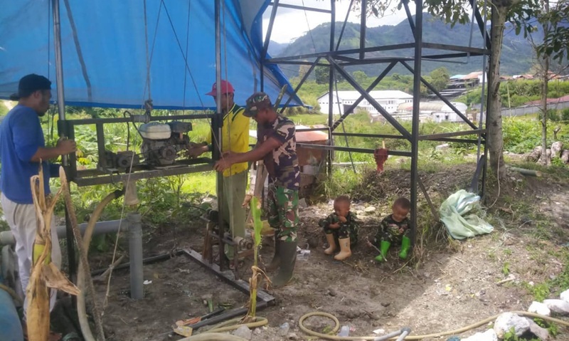 Kodam IM Bangun Sumur Bor untuk Ponpes Semayon Bener Meriah