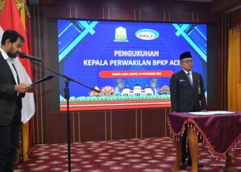 Mualem Kukuhkan Kepala BPKP Baru, Ungkap Janji Prabowo Bantu Keruk Muara Pelabuhan di Aceh