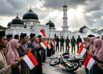 Ilustrasi Peringatan Hari Damai Aceh (HDA) pada 15 Agustus 2026 silam menyisakan catatan kelam bagi wajah demokrasi dan keamanan di Serambi Mekkah. FOTO/AI untuk HAI. Ⓒ Hak cipta foto di atas dikembalikan sesungguhnya kepada pemilik foto