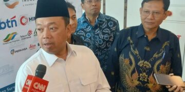 Menteri ATR/BPN Nusron Wahid saat ditanya Wartawan CNN. FOTO/Net. Ⓒ Hak cipta foto di atas dikembalikan sesungguhnya kepada pemilik foto